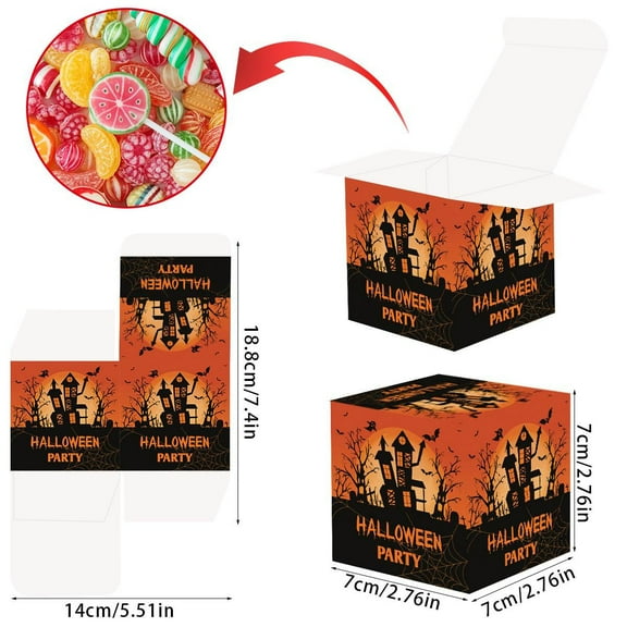 halloween decor Halloween decoration props, candy and snack packaging 3D paper boxes, on-site decoration party supplies