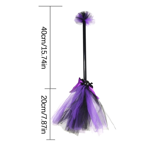 Witch Broom, Halloween Magic Broom – Festive Witch's Broomstick for Halloween Party, Dance Costume Props, Dress Up & Spooky Decor