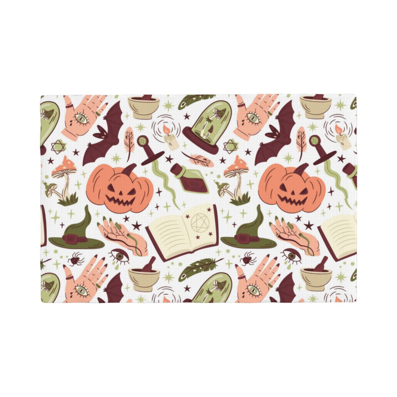 halloween element background Placemats Set of 4, Heat Resistant Place