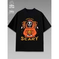 thumbnail image 1 of halloween funny t shirts print men's black Perfect for Outdoor Activities, Travel, and Fitness Hip-Hop Streetwear, 1 of 6