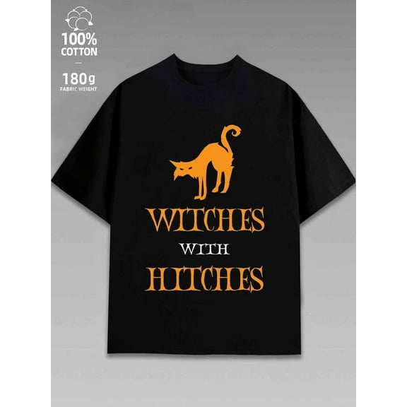 halloween graphic t shirts print mens black Comfortable Material，Bold Design Comfortable Fit" Streetwear Crewneck Shirt