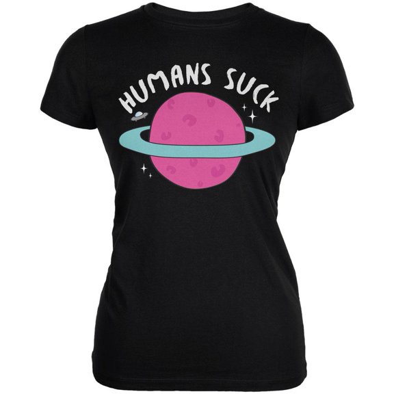 halloween humans suck white text juniors soft t shirt