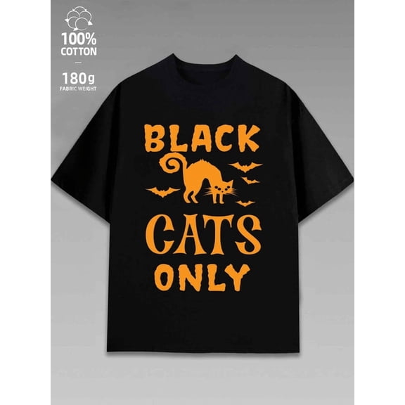 halloween plain t-shirt men's black Streetwear Crewneck Shirt Casual Outdoor Travel Fitness Tee