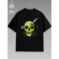thumbnail image 1 of halloween plain t shirts men's black Breathable Everyday Shirt for Gym, Travel, Casual Outfits Streetwear Crewneck Shirt, 1 of 6