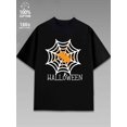 thumbnail image 1 of halloween print graphic t shirts men's black Suitable for going out, vacation travel, family gatherings, 1 of 6