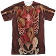 thumbnail image 1 of halloween spooky costume skinned human body skeleton adult 2-sided print t-shirt, 1 of 3