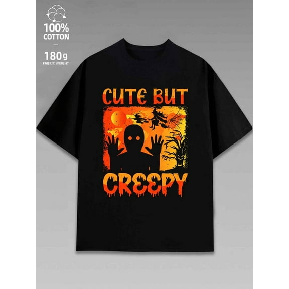 halloween t-shirt t shirts mens black Perfect for Outdoor Activities" Machine Washable Plus Size Big