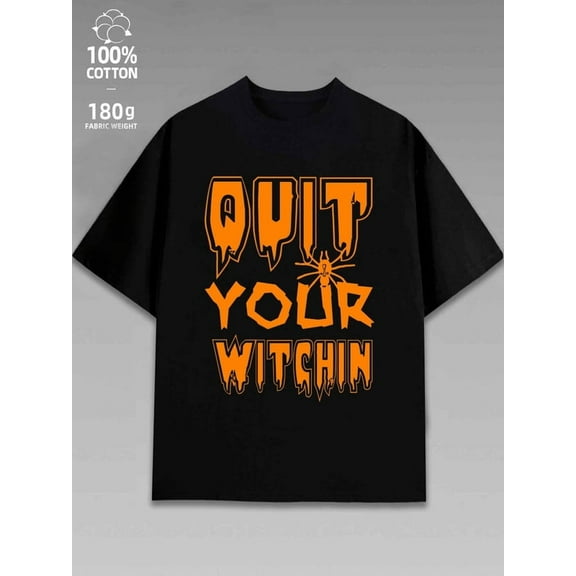 halloween t-shirts plain mens black Regular Fit, All-Season Casual Wear, Ideal Gift Home Wear Heavyweight Tee