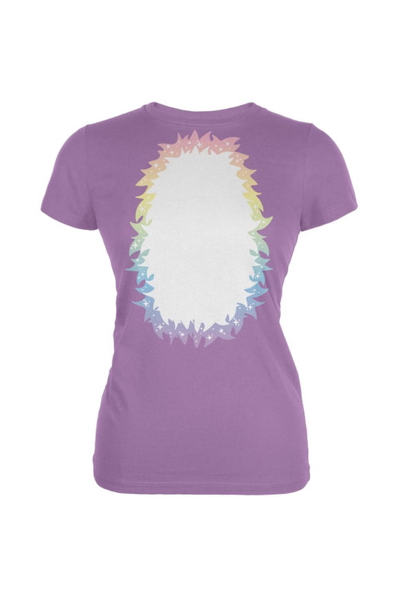 Halloween Unicorn Costume Rainbow Pony Juniors Soft T Shirt Dusty Violet SM