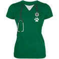 thumbnail image 1 of halloween vet veterinarian scrubs costume kelly green juniors soft t-shirt, 1 of 1