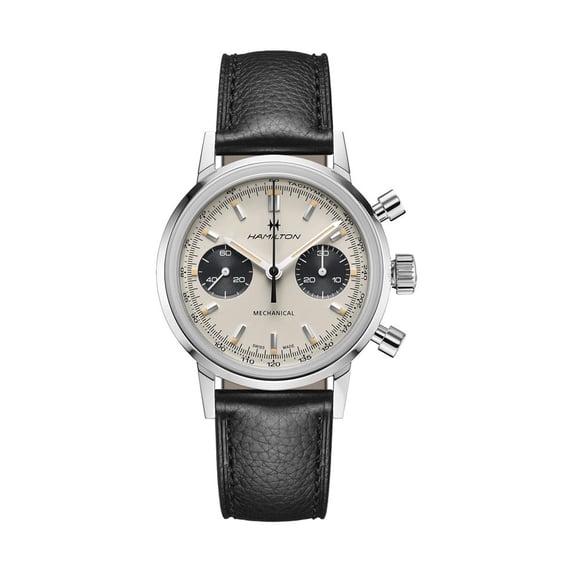 hamilton Intra-Matic Chronograph Hand Wind White Dial Men's Watch H38429710