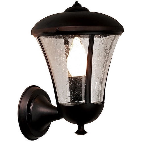 hampton dream kendall collection wall mount outdoor lantern (tuscan bronze, seeded glass)