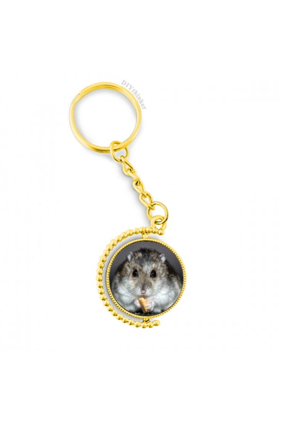 hamster animal rat pet cute eat metal connector key chain accessory en keyholder