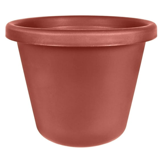 han chong 24 Inch Round Classic Planter - Large Plastic Plant Pot for Indoor Outdoor Plants Flowers , Clay Color