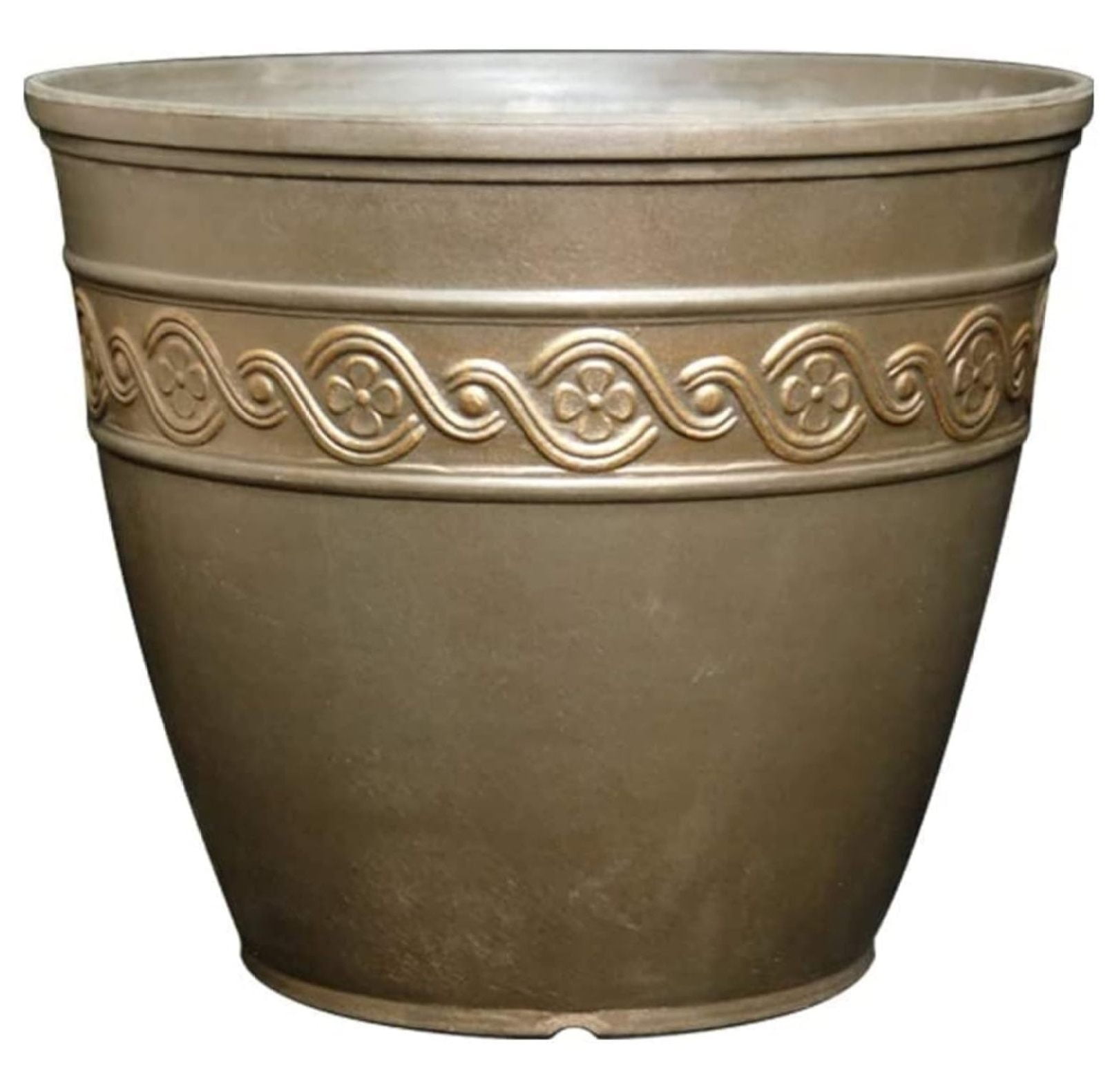 Bronze 13" Resin Indoor/Outdoor Flower Pot Planter