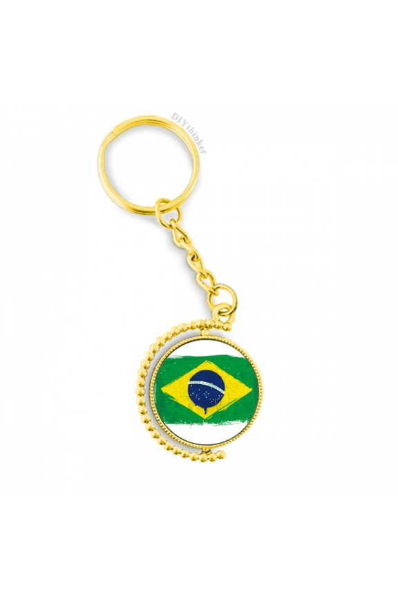 hand-painted brazil flag brazil metal connector key chain  accessory en keyholder