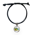 thumbnail image 1 of hand-painted brazil rio de janeiro bracelet leather wristband black jewelry, 1 of 4