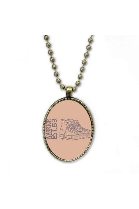 hand painted canvas shoes illustration necklace vintage chain bead pendant jewelry collection