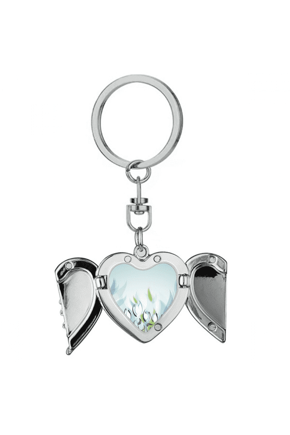 hand painted flower heart angel wing key chain holder