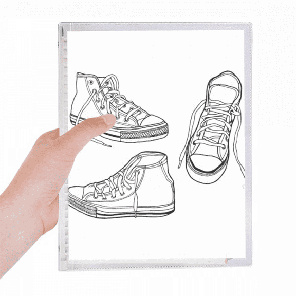 hand painted white canvas shoes notebook loose diary refillable journal statiry