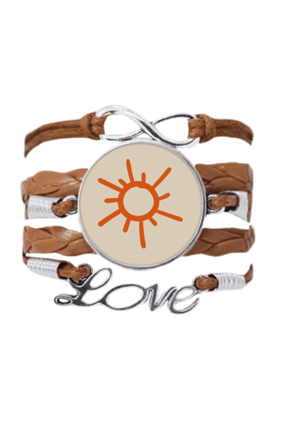 hand painting orange sun sunshine bracelet love chain ornament wristband