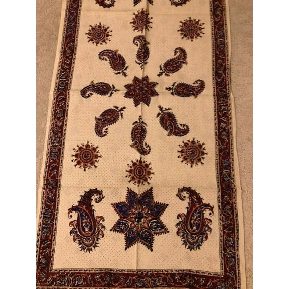 hand printed clothes wooden block tablecloth tapestry 40" x 40"