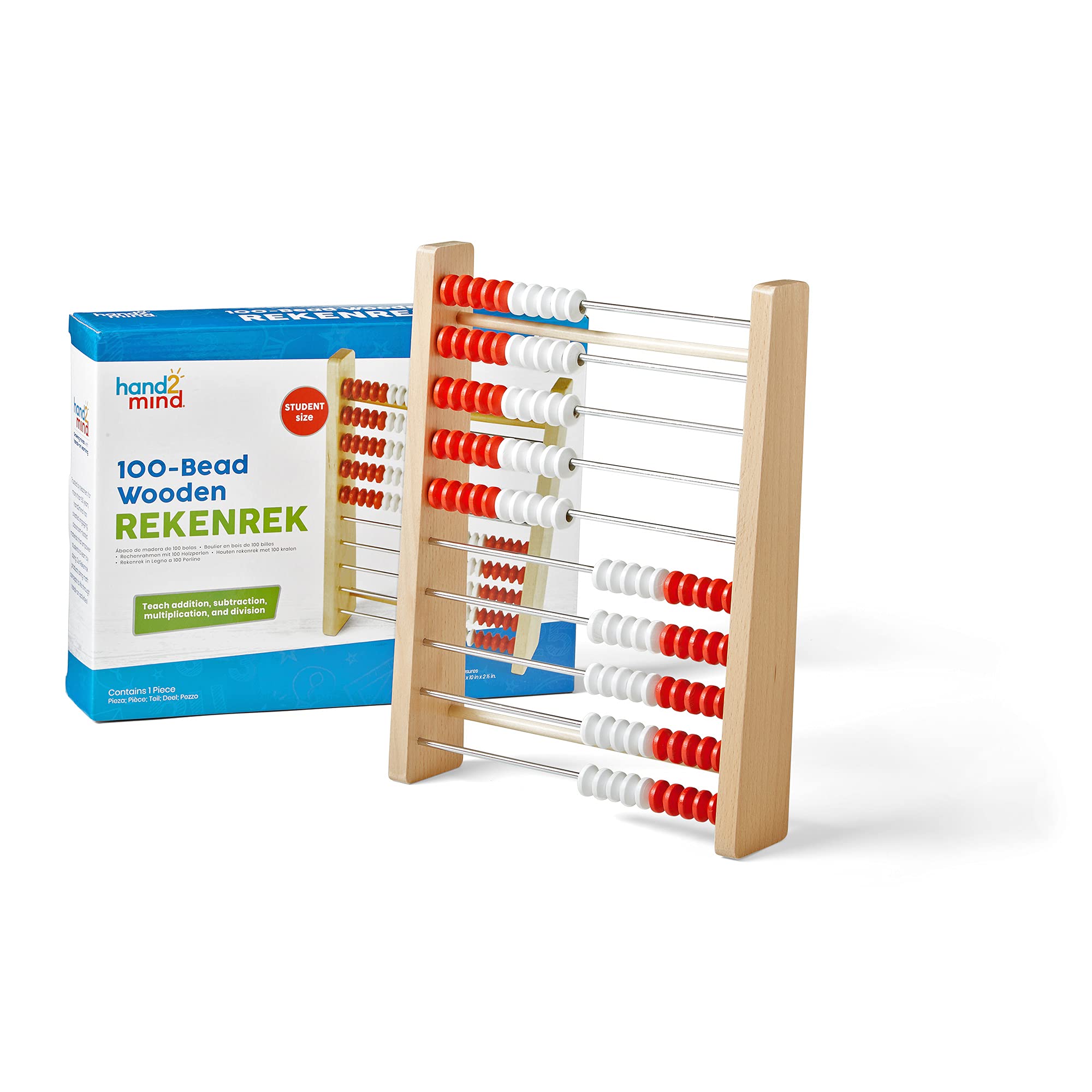 hand2mind 100 Bead Wooden YPF5 Rekenrek, Abacus for Kids Math, Math
