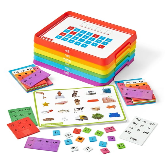 hand2mind Advancing Phonics Word Work Small Group Set, Magnetic Letter Tiles, Magnetic Letter Trays, Kindergarten Phonics Manipulatives, Phonemic Awareness, Science of Reading Classroom Materials