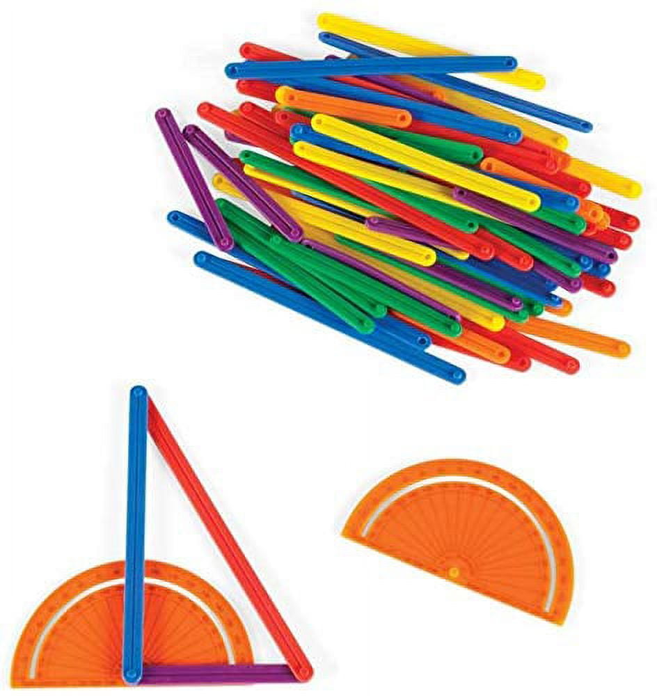 hand2mind AngLegs Geometry Set with 2 Protractors, Explore Angles, Shapes, and Geometry