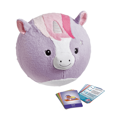 hand2mind BubblePlush Yoga Ball Buddy, Unicorn for Kids