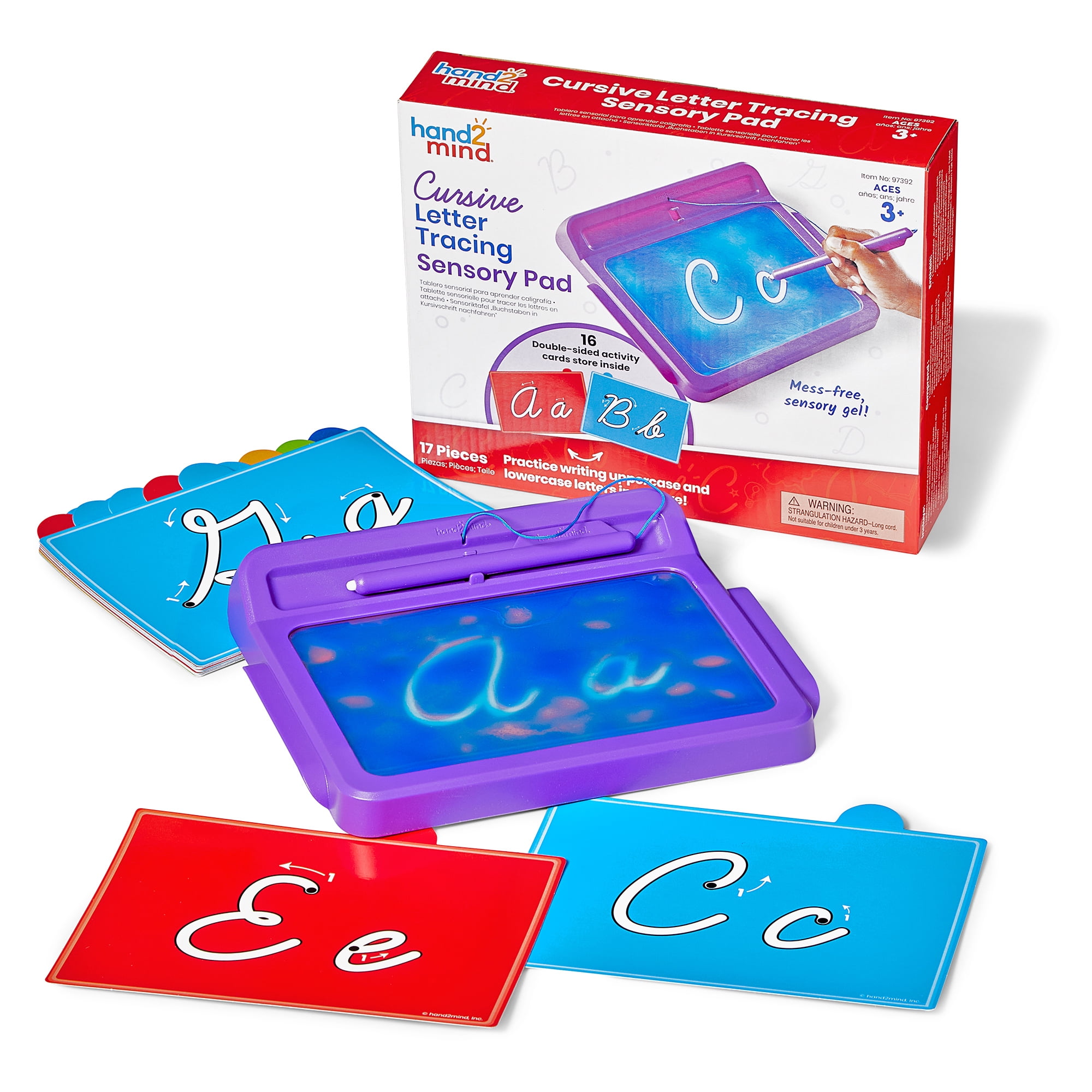 hand2mind Cursive Letter Tracing Sensory Pad, Sensory Toys for Kids, Learn to Write (Ages 3+)