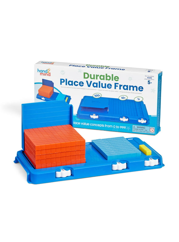 hand2mind Durable Place Value Frame, Plastic Base Ten Blocks Frame, Place Value Manipulatives