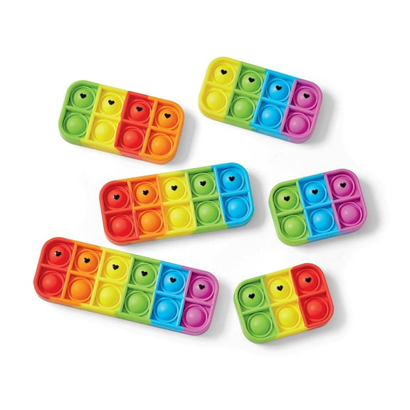 hand2mind Elkonin Box Sensory Bubble Poppers (Set of 6), Push Pop Fidget Toys, Fidgets for Classroom