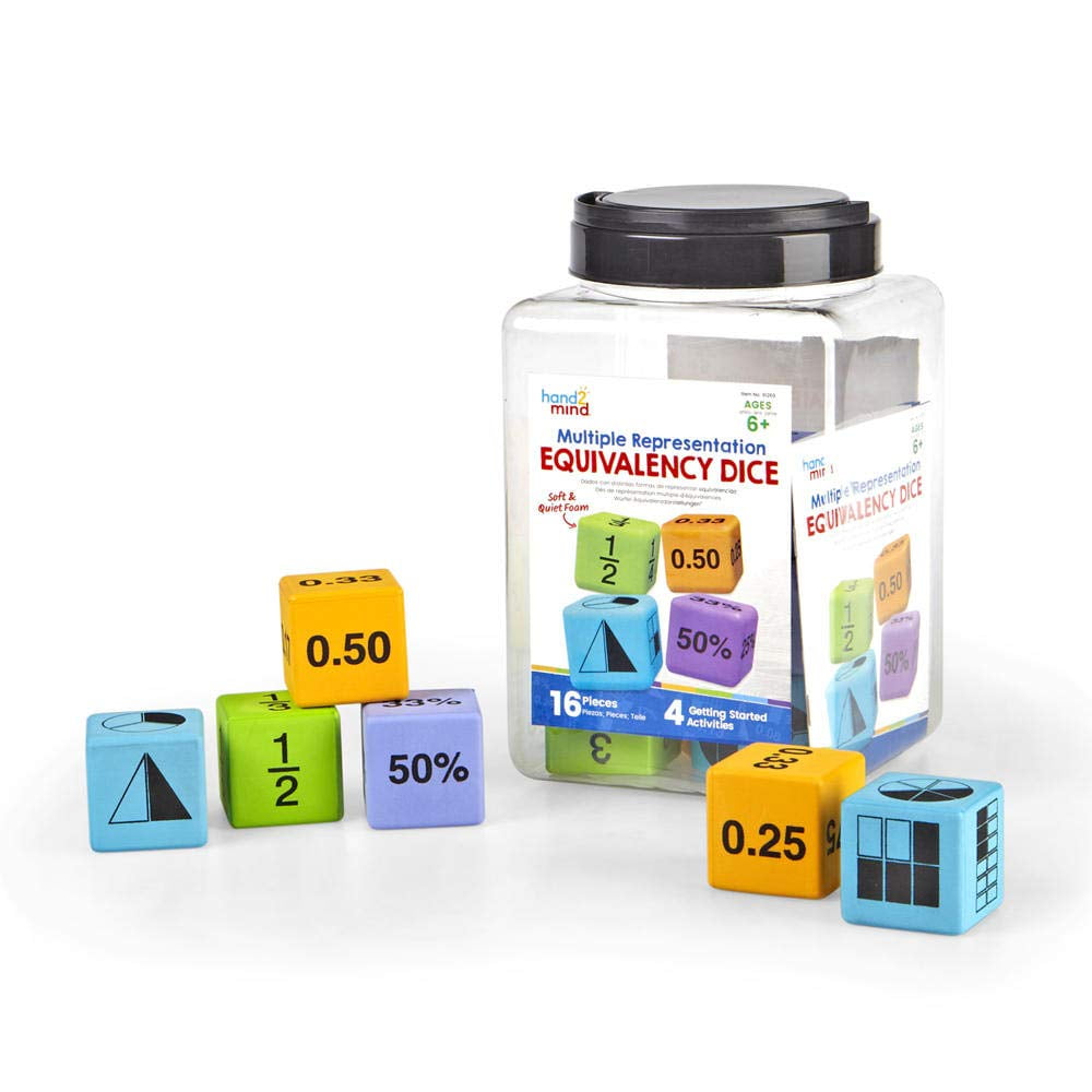 hand2mind Equivalency Dice, Set of 16 Foam Dice For Classroom, 4th Grade Math Manipulatives, Subitizing Math Games, Math Dice, Teacher Manipulatives, Large Foam Dice, Math Games For 4th Grade, Ages 9+