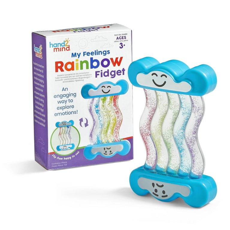 Happy Kids Rainbow Square Push & Pop Fidget Toy - It features 6