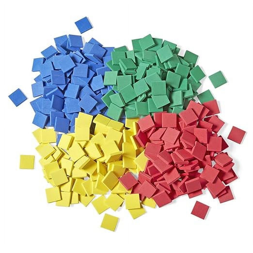 hand2mind Foam Square Color Tiles, Color Sorting, Math Counters for