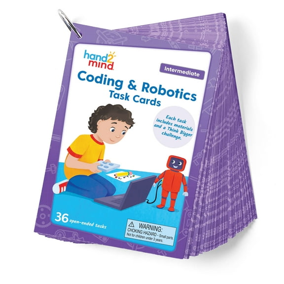 hand2mind Hands-On Coding and Robotics Intermediate Task Cards, STEM for Kids