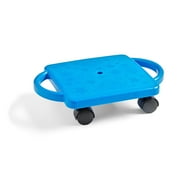 hand2mind Indoor Scooter Board for Kids with Safety Handles Ride-On, Blue, Ages 6-12