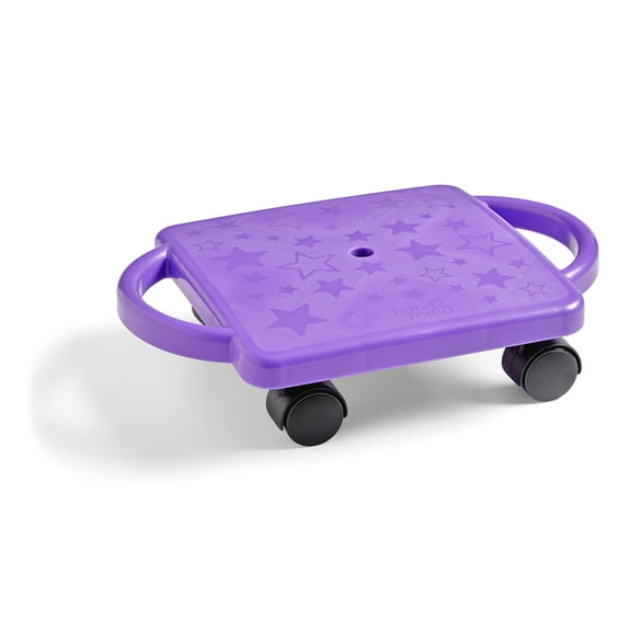 hand2mind Indoor Scooter Board for Kids with Safety Handles Ride-On, Purple, Ages 6-12