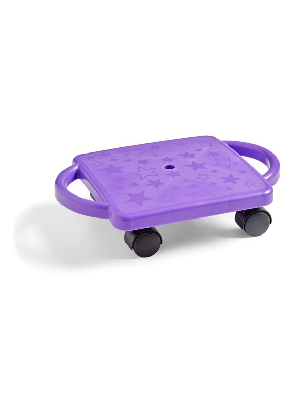 Indoor Scooter Board for Kids with Safety Handles Ride-On, Purple, Ages 6-12