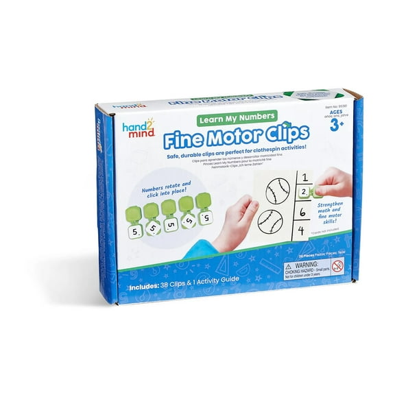 hand2mind Learn My Numbers Fine Motor Clips, Kids Clothespin Activities, Fine Motor Toys