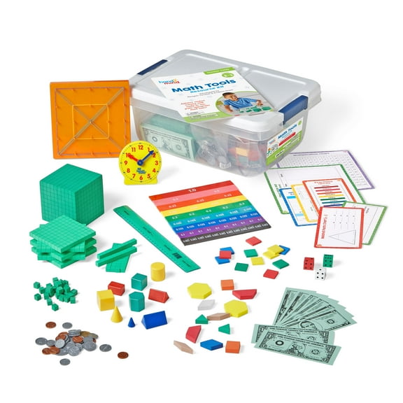 hand2mind Math Tools Small Group Sets 2-3 by Reagan Tunstall & Kristina Grant, Math Manipulatives, Base Ten Blocks, Play Money, Patten Blocks, Fraction Tiles, Color Tiles, Classroom Supplies