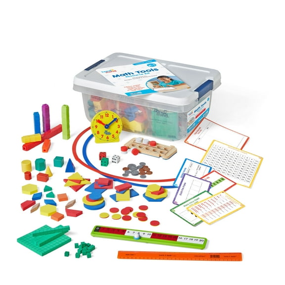 hand2mind Math Tools Small Group Sets K-1 by Reagan Tunstall & Kristina Grant, Math Manipulatives, Base Ten Blocks, RekenRods, Pattern Blocks, Attribute Blocks, Two Color Counters, Classroom Supplies