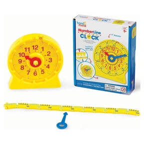 hand2mind NumberLine Clock, Math Clock for Telling Time, Mathematics & Counting Toy, (1 Pack)