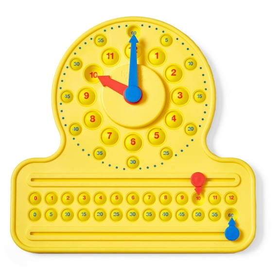 hand2mind NumberLine Clock Sensory Bubble Popper, Teaching Clock, Math for Kids