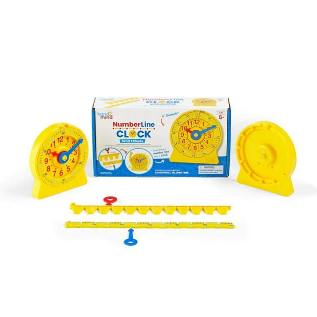 hand2mind NumberLine Clock, Telling OIF8 Time Teaching Clock, Learn Time Clock, Analog Classroom