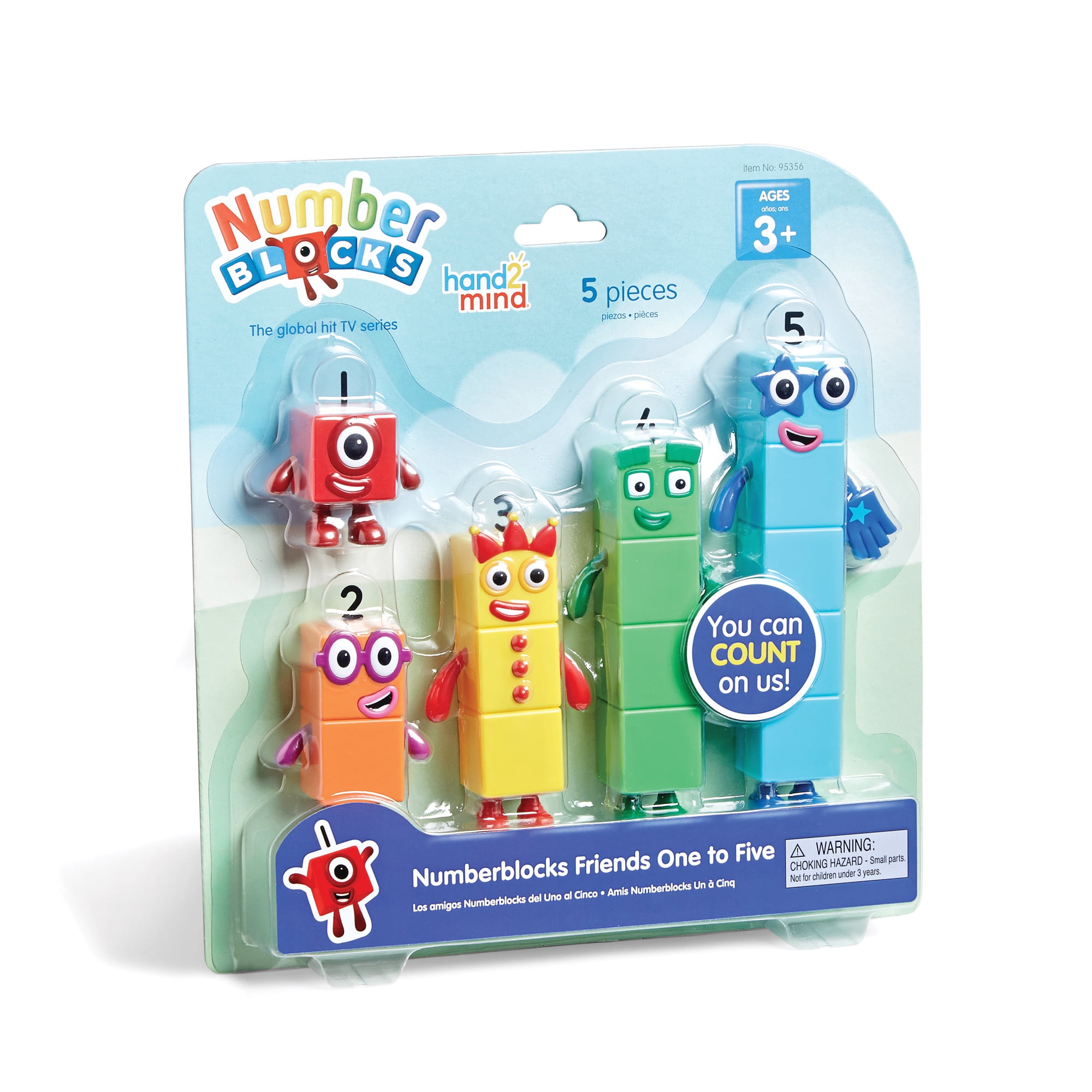 hand2mind Numberblocks® Friends One to Five Action Figure Set with 5 Pieces, Math Toys for Kids
