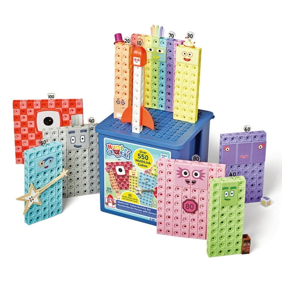 hand2mind Numberblocks Heroes with Zeroes MathLink Cubes Activity Set, Elementary Math & Counting Toys, Ages 3+
