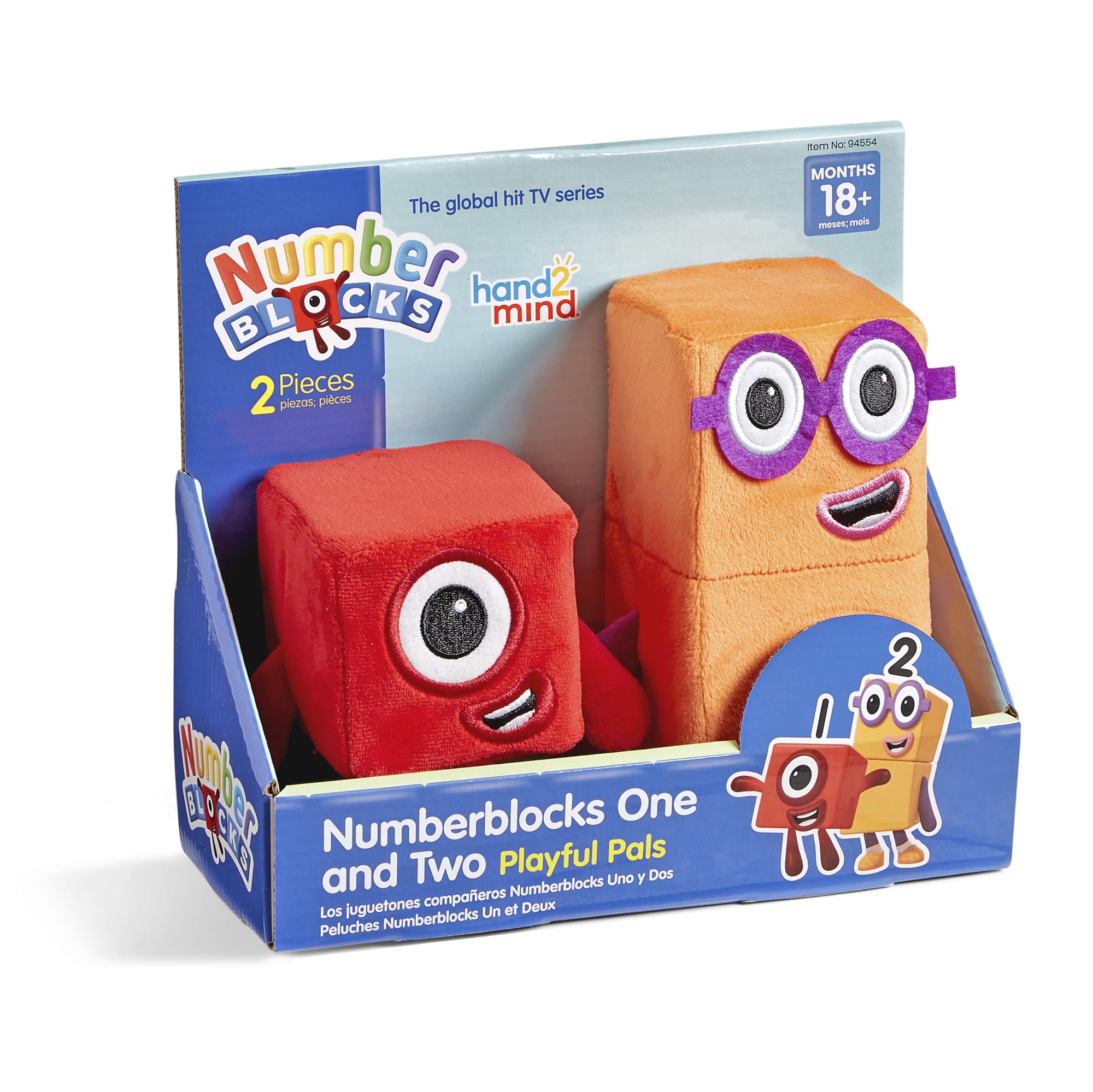 hand2mind Numberblocks® One and Two Playful Pals 5 and 8 Plush Toys, (2  Pieces) 