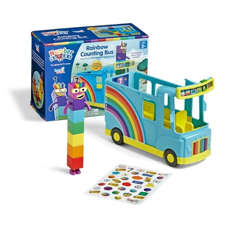 hand2mind Numberblocks Rainbow Counting Bus, Toy Vehicle, Play Figure Playsets, Ages 3+ (3 Pieces)